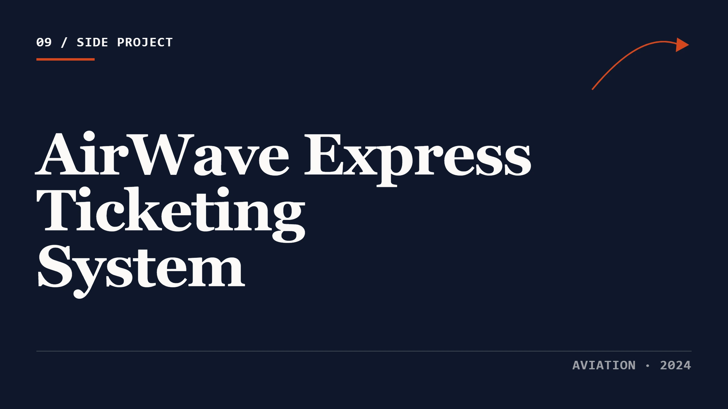 AirWave Express Ticketing System thumbnail with flight path arc and aircraft