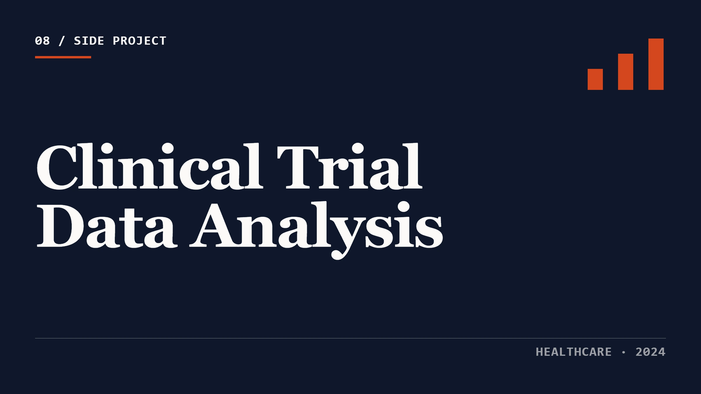 Clinical Trial Data Analysis thumbnail with ascending bar chart