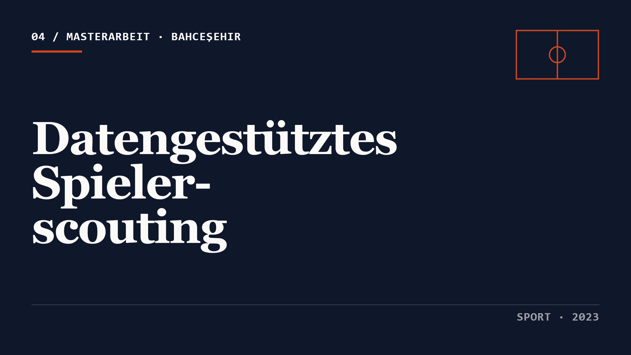 Big Data Player Scouting Thumbnail mit Fußballfeld-Umriss