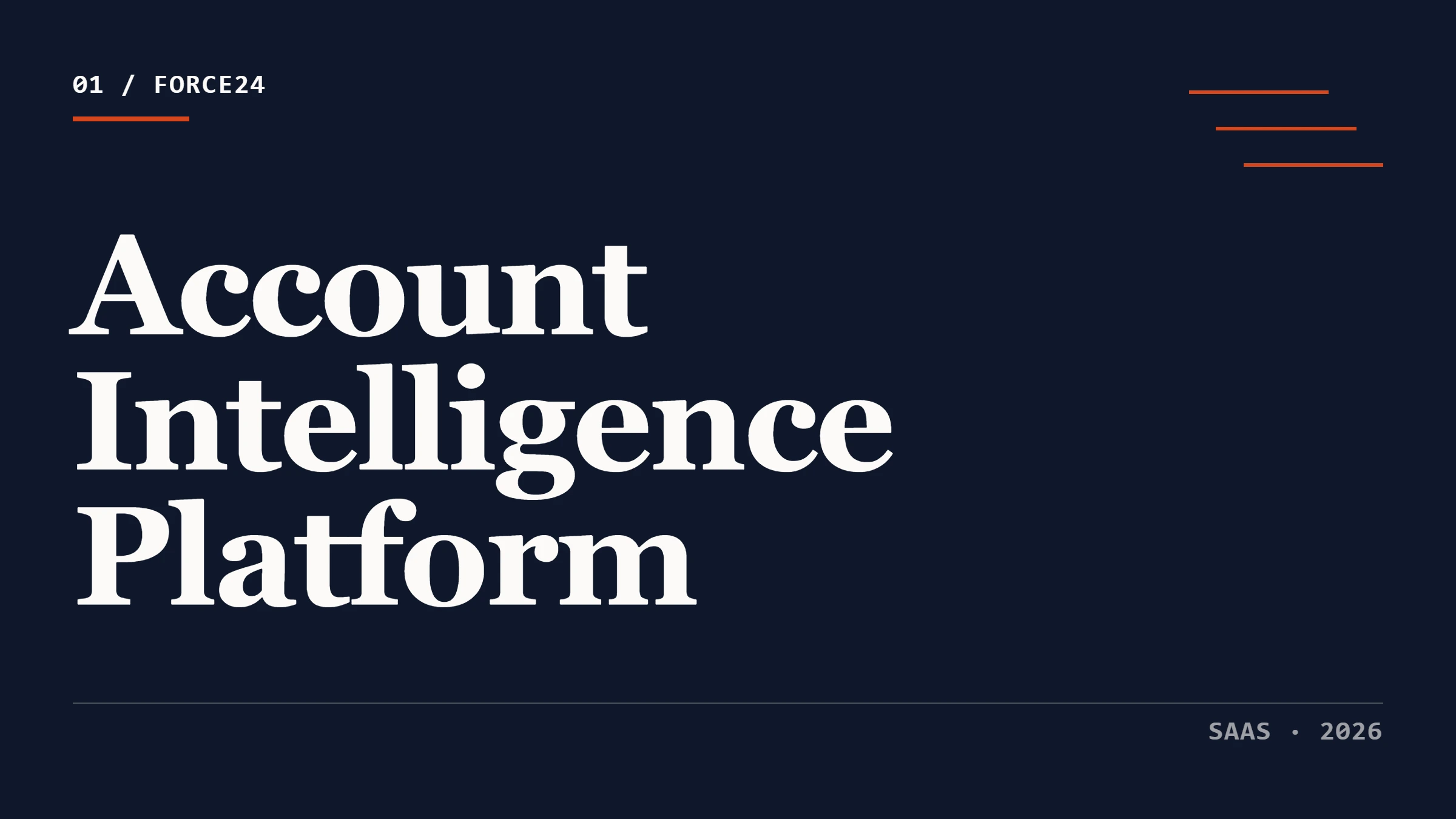 Force24 Account Intelligence Platform Thumbnail mit Architektur-Schichten