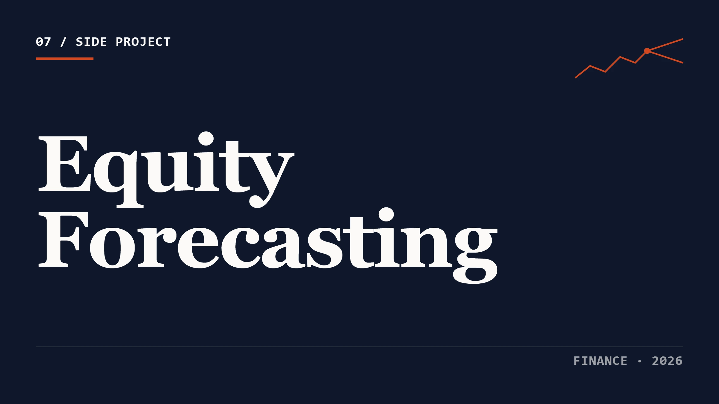 Equity Forecasting thumbnail with time series line and forecast cone